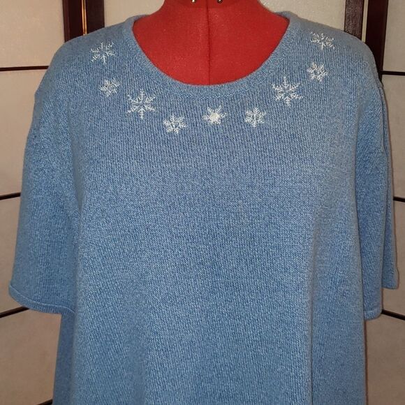 Liz & Me Baby Blue Snowflake Knit Top - Picture 2 of 6